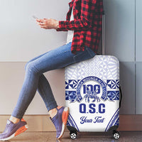 Personalised Queen Salote College Luggage Cover Kolisi Fefine 100th Anniversary Kupesi White - Polynesian Pride