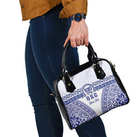 Personalised Queen Salote College Shoulder Handbag Kolisi Fefine 100th Anniversary Kupesi White - Polynesian Pride