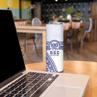 Personalised Queen Salote College Skinny Tumbler Kolisi Fefine 100th Anniversary Kupesi White LT14 - Polynesian Pride