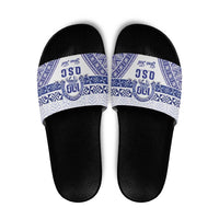Personalised Queen Salote College Slide Sandals Kolisi Fefine 100th Anniversary Kupesi White - Polynesian Pride