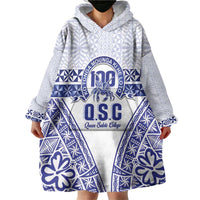 Personalised Queen Salote College Wearable Blanket Hoodie Kolisi Fefine 100th Anniversary Kupesi White - Polynesian Pride