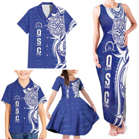 Personalised Queen Salote College Family Matching Tank Maxi Dress and Hawaiian Shirt QSC Est 1926 Ngatu Pattern - Polynesian Pride