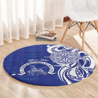 Personalised Queen Salote College Round Carpet QSC Est 1926 Ngatu Pattern - Polynesian Pride