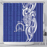 Personalised Queen Salote College Shower Curtain QSC Est 1926 Ngatu Pattern - Polynesian Pride