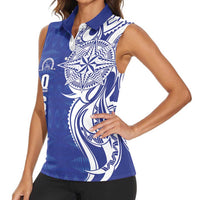 Personalised Queen Salote College Women Sleeveless Polo Shirt QSC Est 1926 Ngatu Pattern - Polynesian Pride