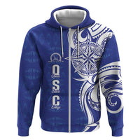 Personalised Queen Salote College Zip Hoodie QSC Est 1926 Ngatu Pattern - Polynesian Pride