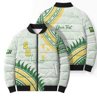Personalised Samoa Ua Potopoto Bomber Puffer Jacket SUP Est 2025 Samoan Pattern - Polynesian Pride