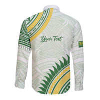 Personalised Samoa Ua Potopoto Long Sleeve Button Shirt SUP Est 2025 Samoan Pattern - Polynesian Pride