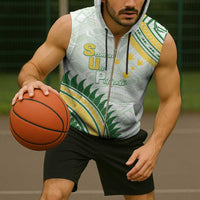 Personalised Samoa Ua Potopoto Sleeveless Zip Hoodie SUP Est 2025 Samoan Pattern - Polynesian Pride