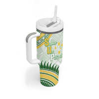 Personalised Samoa Ua Potopoto Tumbler With Handle SUP Est 2025 Samoan Pattern - Polynesian Pride