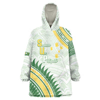 Personalised Samoa Ua Potopoto Wearable Blanket Hoodie SUP Est 2025 Samoan Pattern - Polynesian Pride