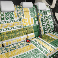 Samoa Uniting Party Back Car Seat Cover SUP Est 2025 Siapo Pattern - Polynesian Pride