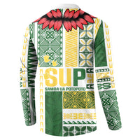 Samoa Uniting Party Button Sweatshirt SUP Est 2025 Siapo Pattern - Polynesian Pride