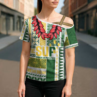Samoa Uniting Party Cross Shoulder Shirt SUP Est 2025 Siapo Pattern - Polynesian Pride