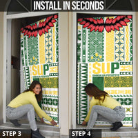 Samoa Uniting Party Door Cover SUP Est 2025 Siapo Pattern - Polynesian Pride