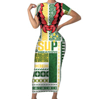 Samoa Uniting Party Family Matching Short Sleeve Bodycon Dress and Hawaiian Shirt SUP Est 2025 Siapo Pattern - Polynesian Pride