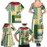 Samoa Uniting Party Family Matching Summer Maxi Dress and Hawaiian Shirt SUP Est 2025 Siapo Pattern - Polynesian Pride