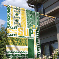 Samoa Uniting Party Garden Flag SUP Est 2025 Siapo Pattern - Polynesian Pride