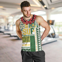 Samoa Uniting Party Men Tank Top SUP Est 2025 Siapo Pattern - Polynesian Pride