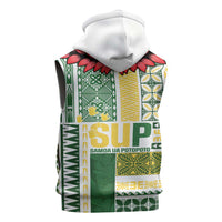 Samoa Uniting Party Sleeveless Hoodie SUP Est 2025 Siapo Pattern - Polynesian Pride