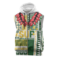 Samoa Uniting Party Sleeveless Zip Hoodie SUP Est 2025 Siapo Pattern - Polynesian Pride