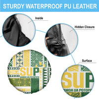 Samoa Uniting Party Spare Tire Cover SUP Est 2025 Siapo Pattern - Polynesian Pride