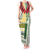 Samoa Uniting Party Tank Maxi Dress SUP Est 2025 Siapo Pattern - Polynesian Pride