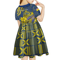 Niue Peniamina Gospel Day Kid Short Sleeve Dress Unique Niean Hiapo LT14 - Polynesian Pride