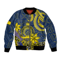 Personalised Niue Peniamina Gospel Day Bomber Jacket Unique Niean Hiapo LT14 Unisex Blue - Polynesian Pride