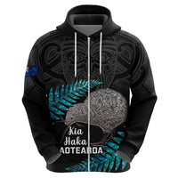 Custom New Zealand Silver Fern Rugby Hoodie Pacific 2023 Kia Haka Kiwis With Maori Ta Moko LT14 - Polynesian Pride