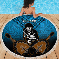 Fiji Tapa Rugby Beach Blanket Pacific 2023 Go Fijian Bati LT14 - Wonder Print Shop