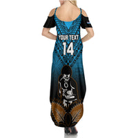Custom Fiji Tapa Rugby Summer Maxi Dress Pacific 2023 Go Fijian Bati LT14 - Polynesian Pride