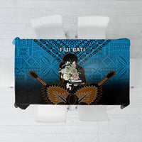 Fiji Tapa Rugby Tablecloth Pacific 2023 Go Fijian Bati LT14 Blue - Polynesian Pride