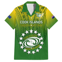 Custom Cook Islands Rugby Family Matching Long Sleeve Bodycon Dress and Hawaiian Shirt Pacific 2023 Go The Kukis LT14 Dad's Shirt - Short Sleeve Green - Polynesian Pride