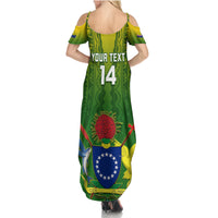 Custom Cook Islands Rugby Summer Maxi Dress Pacific 2023 Go The Kukis LT14 - Polynesian Pride