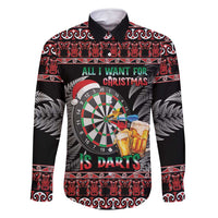 All I Want For Christmas Is Darts New Zealand Family Matching Off Shoulder Maxi Dress and Hawaiian Shirt