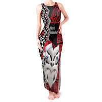 Personalised New Zealand Christmas Tank Maxi Dress Meri Kirihimete Maori Wheku - Taniko Art