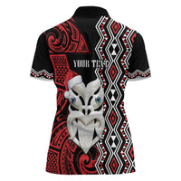 Personalised New Zealand Christmas Women Polo Shirt Meri Kirihimete Maori Wheku - Taniko Art LT14 - Polynesian Pride