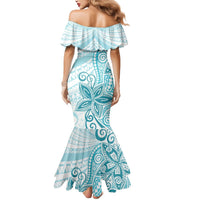 Polynesia Dolphins Mermaid Dress Valentine Day Floral Polynesian - Vintage Dark Cyan LT14 - Polynesian Pride