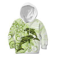 Polynesia Dolphins Kid Hoodie Valentine Day Floral Polynesian - Vintage Lime Green LT14 Hoodie Lime Green - Polynesian Pride