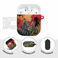 New Zealand and Australia ANZAC Day AirPods Case Sliver Fern Kakapo With Golden Wattle Kangaroo - Polynesian Pride