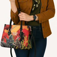 New Zealand and Australia ANZAC Day Leather Bag Sliver Fern Kakapo With Golden Wattle Kangaroo - Polynesian Pride