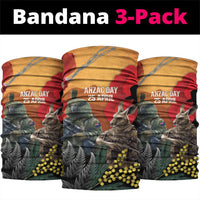 New Zealand and Australia ANZAC Day Neck Gaiter Sliver Fern Kakapo With Golden Wattle Kangaroo - Polynesian Pride