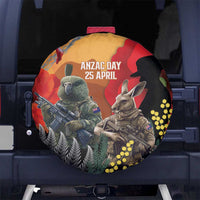 New Zealand and Australia ANZAC Day Spare Tire Cover Sliver Fern Kakapo With Golden Wattle Kangaroo
