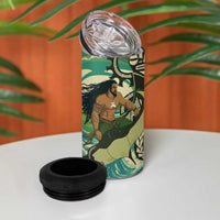 Aotearoa Tangaroa Atua 4 in 1 Can Cooler Tumbler New Zealand God Of The Ocean