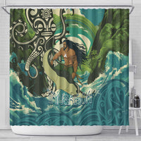Aotearoa Tangaroa Atua Shower Curtain New Zealand God Of The Ocean LT14 - Polynesian Pride