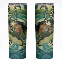 Aotearoa Tangaroa Atua Skinny Tumbler New Zealand God Of The Ocean LT14 Cyan - Polynesian Pride