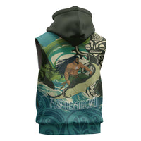 Aotearoa Tangaroa Atua Sleeveless Zip Hoodie New Zealand God Of The Ocean - Polynesian Pride