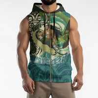 Aotearoa Tangaroa Atua Sleeveless Zip Hoodie New Zealand God Of The Ocean - Polynesian Pride