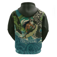 Aotearoa Tangaroa Atua Zip Hoodie New Zealand God Of The Ocean LT14 - Polynesian Pride